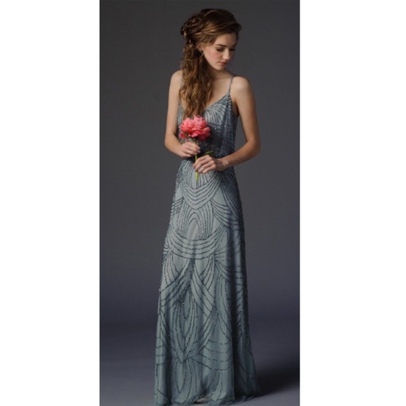 Adrianna Papell Art Deco Beaded Blouson Dress - Picture 2 of 10